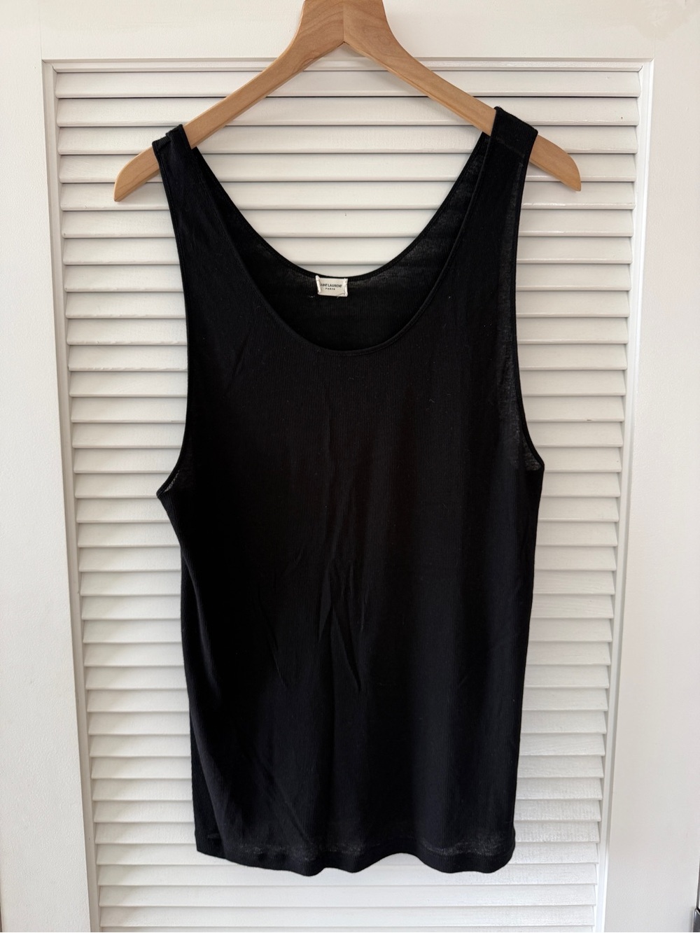 Saint Laurent Black Scoop Neck Tank Top